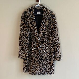 Loft Animal Print Teddy Jacket